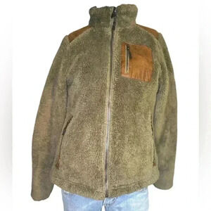 Outdoor Casuals Grizzly Full Zip Sweater Jacket Mens Casual Warm Fleece Coyote.